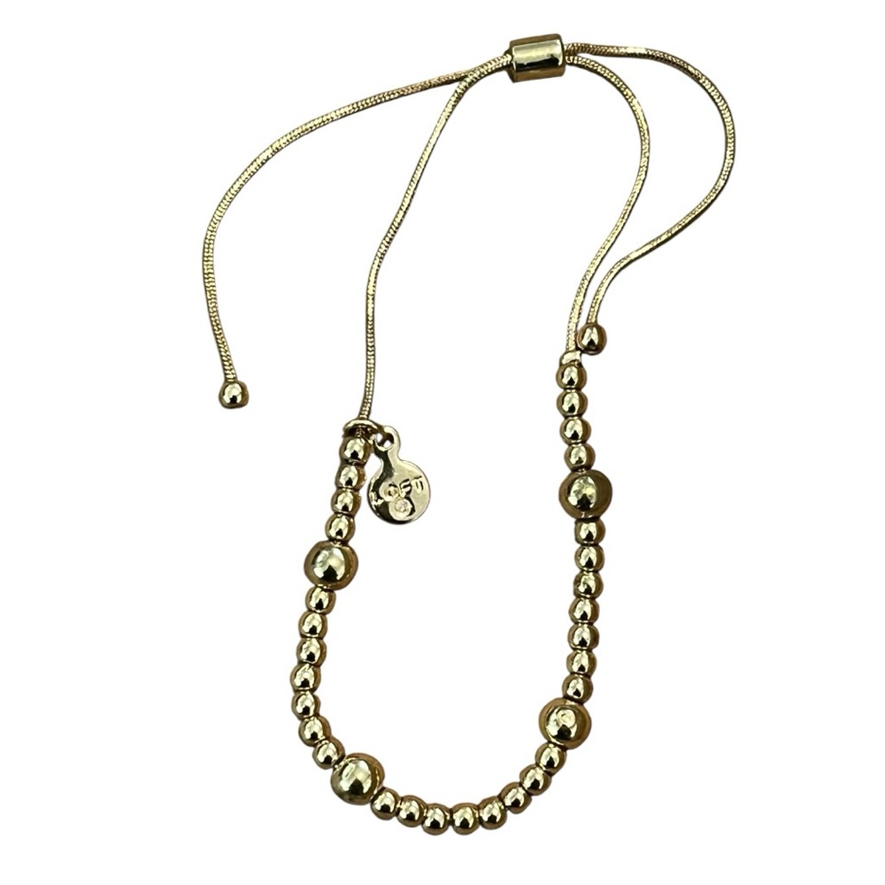 Loft Golden Beaded Pull Tie Bracelet